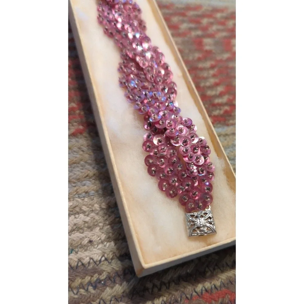 Vintage NOS 1950s-60s Super Light Handmade Beaded 7